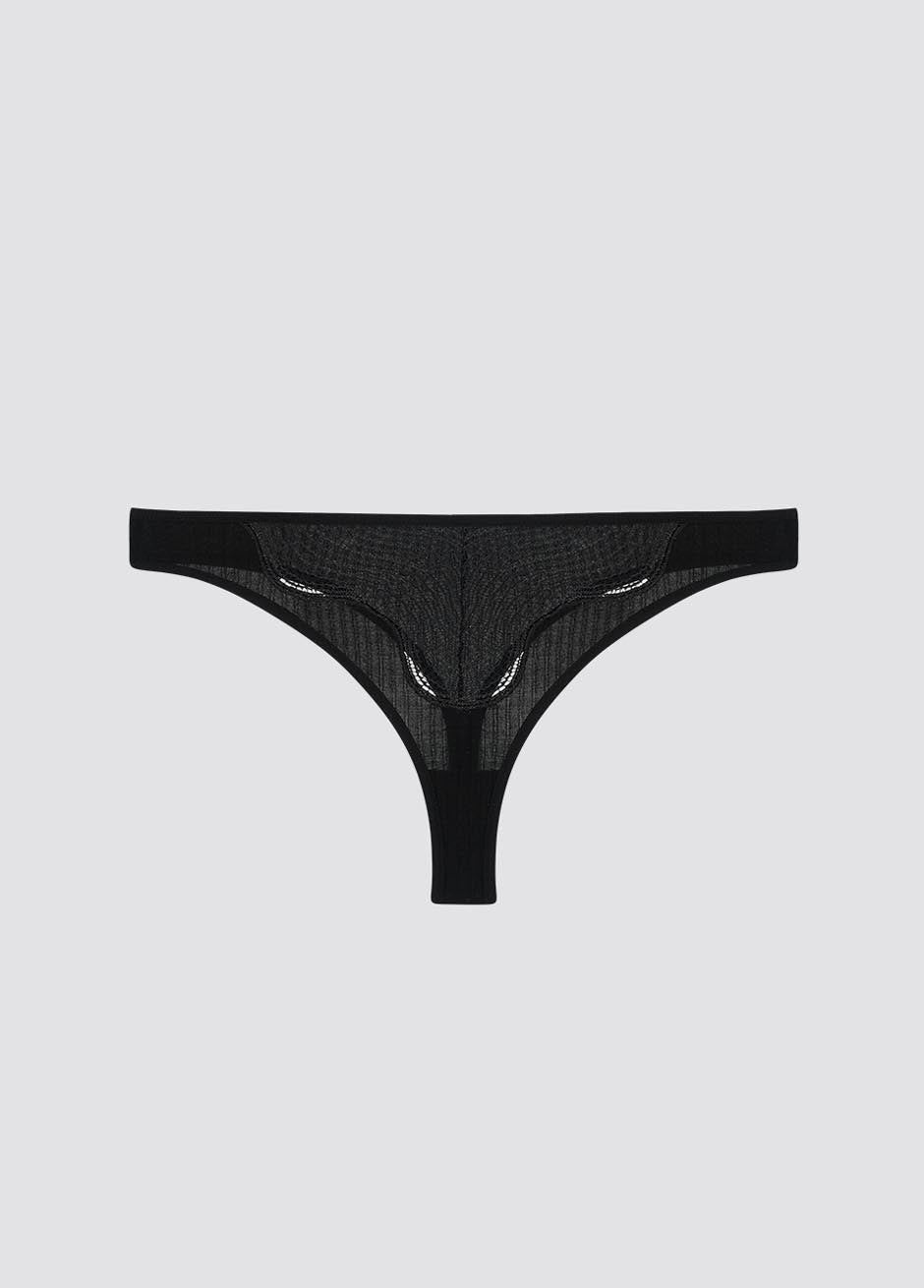 LIN HIGH CUT THONG Pitch Black
