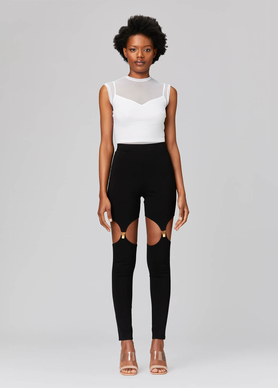 Suspender leggings top